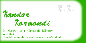 nandor kormondi business card